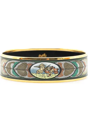 Hermès Pulsera Feather Bangle 65 ancha con esmalte 20st Century