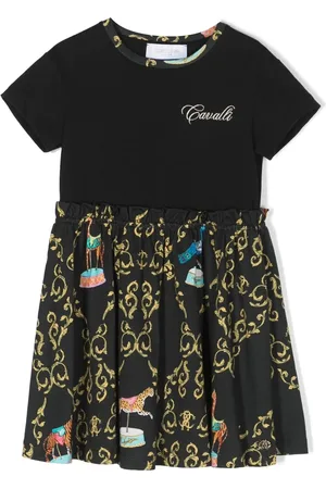Roberto Cavalli Vestido skater con estampado gráfico