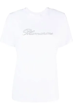 BLUMARINE Camiseta con logo de strass