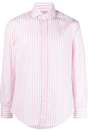 Brunello Cucinelli Camisa a rayas con manga larga