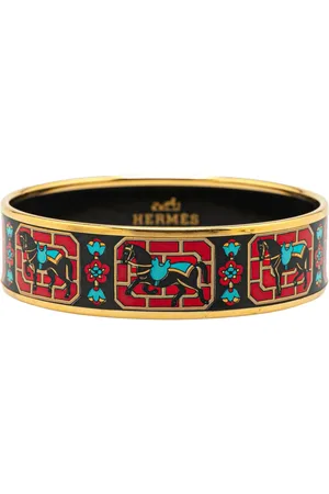 Hermès Pulsera Wide Horse Carriage Enamel Bangle 65 20st Century