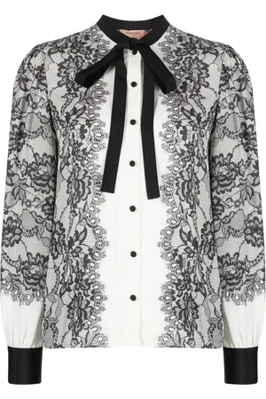 Twin-Set Camisa con encaje estampado