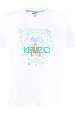 Kenzo Camiseta con tigre estampado y manga corta