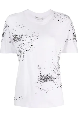 Des Phemmes Camiseta con apliques de cristal