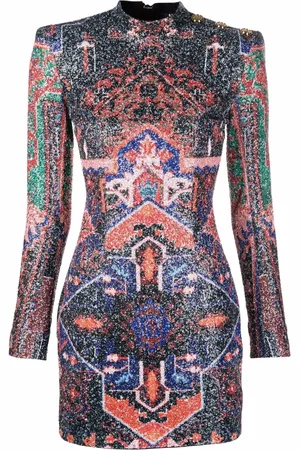 Balmain Vestido corto con botones y lentejuelas