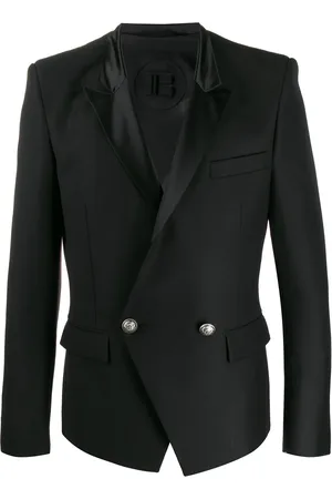 Balmain Blazer con doble botonadura y solapas de satén