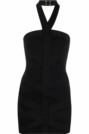 Balmain Vestido sin mangas con cuello halter