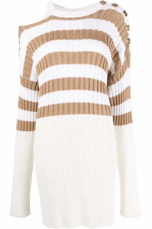 Balmain Vestido de punto a rayas