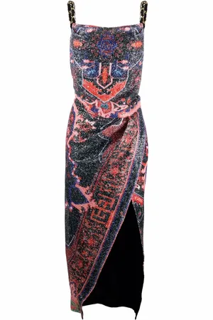 Balmain Vestido estampado con lentejuelas