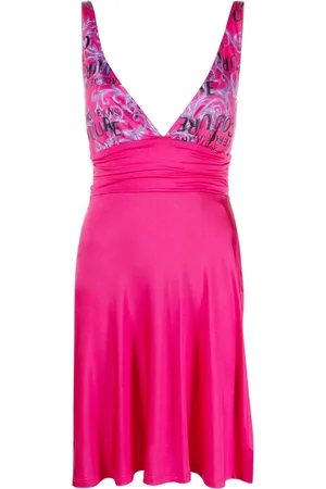 VERSACE Minivestido con logo estampado