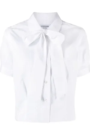 Thom Browne Camisa de popelina con lazo