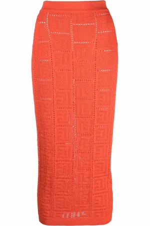 Balmain Falda con perforaciones del monograma