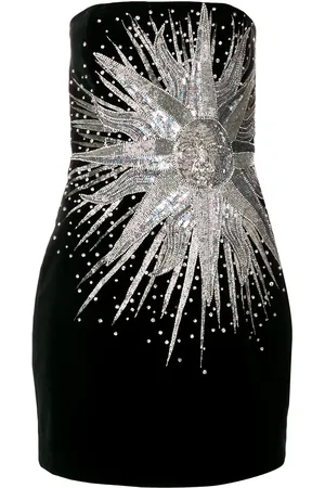 Balmain Vestido corto con sol de lentejuelas