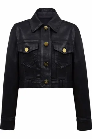 Balmain Chaqueta vaquera corta con acabado revestido