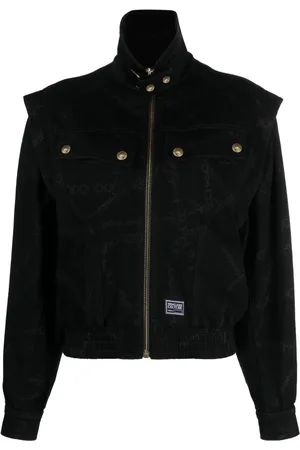 VERSACE Chaqueta vaquera con estampado Chain Couture