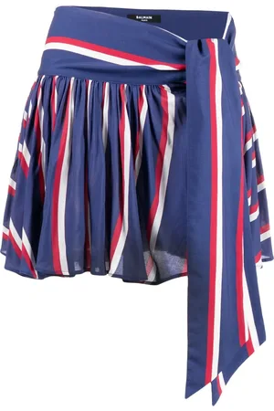 Balmain Minifalda con pliegues a rayas