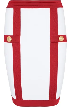 Balmain Falda ajustada con detalle de botones