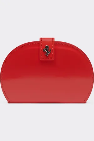 FERRARI Tarjetero plegable de piel cepillada brillante