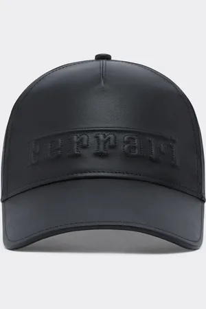 FERRARI Gorra de béisbol de cuero napa con logotipo