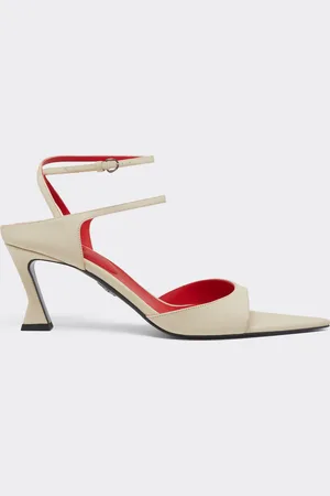 FERRARI Sandalia slingback de piel engomada