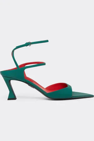FERRARI Sandalia slingback de piel engomada