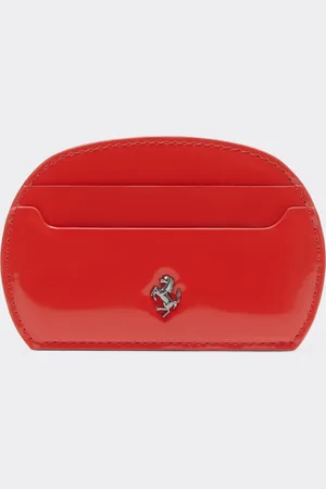 FERRARI Tarjetero de piel cepillada brillante