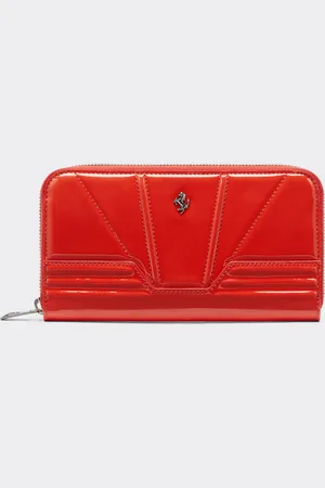 FERRARI Cartera de charol con cremallera