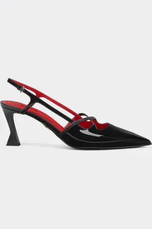 FERRARI Zapato destalonado de charol con tacón midi