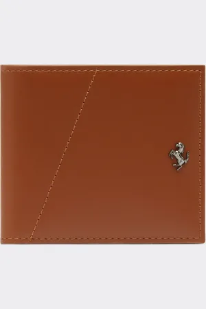 FERRARI Cartera horizontal en piel lisa