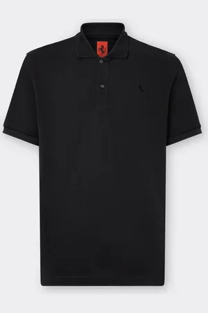 FERRARI Polo de piqué de algodón ecológico con Cavallino Rampante