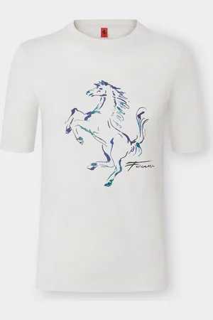 FERRARI Camiseta con gráficos de caballos rampantes