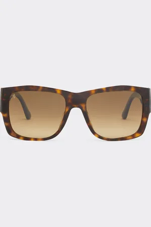 FERRARI Gafas de sol de acetato color Havana con lentes polarizadas de color marrón degradado