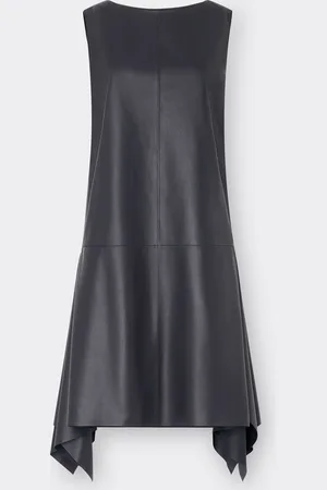 FERRARI Vestido midi de piel de napa