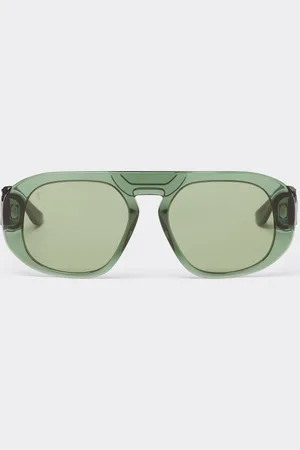 FERRARI Gafas de sol de acetato verde oscuro transparente con cristales verdes