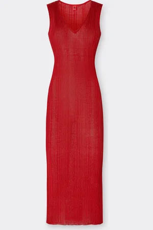 FERRARI Vestido sin mangas de viscosa y lúrex