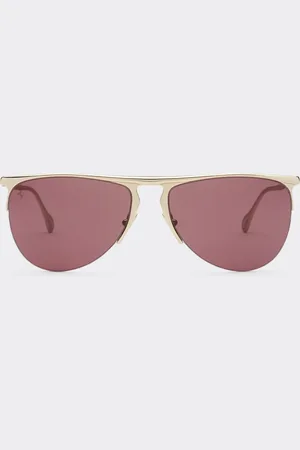 FERRARI Gafas de sol de metal dorado con cristales exclusivos burdeos