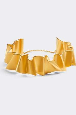 FERRARI Gargantilla de latón con acabado dorado satinado