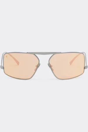 FERRARI Gafas de sol de metal con lentes naranjas de espejo plateado