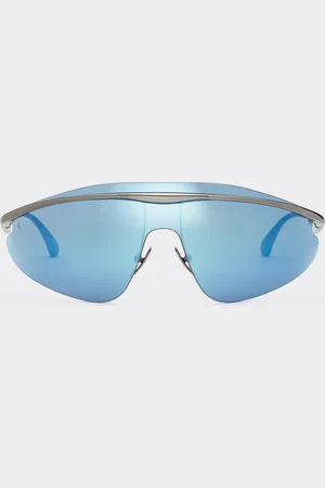 FERRARI Gafas de sol color bronce con montura de espejo azul