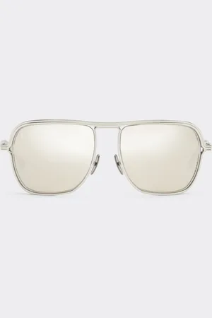 FERRARI Gafas de sol de titanio con cristales espejados de oro blanco