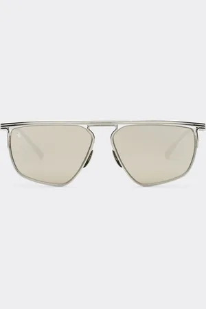 FERRARI Gafas de sol de titanio con cristales espejados de oro blanco