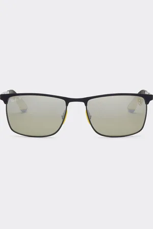 FERRARI Ray-Ban para la Scuderia RB3726MF negras con lentes polarizadas en gris degradado con efecto espejo