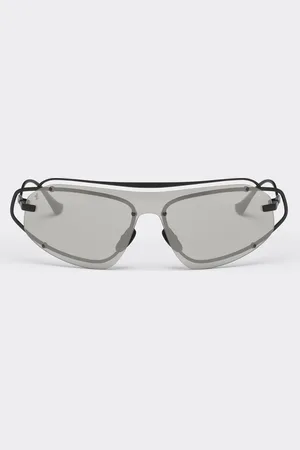 FERRARI Gafas de sol de titanio con máscara degradada de plata espejada gris