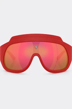 FERRARI Gafas de sol de edición limitada inyectadas en y cuero con montura de espejo