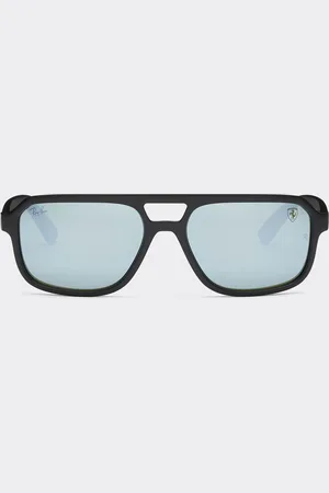 FERRARI Ray-Ban para la Scuderia RB4414MF negras con lentes verdes de espejo plateado