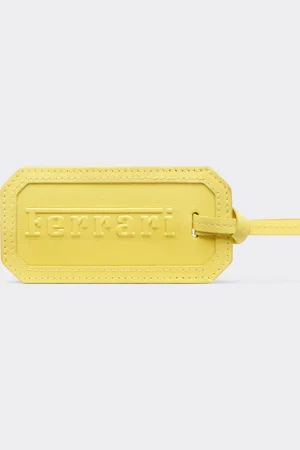 FERRARI Etiqueta de equipaje de piel de napa lisa con logotipo