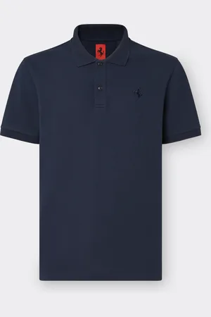 FERRARI Polo de piqué de algodón ecológico con Cavallino Rampante