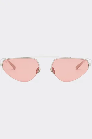 FERRARI Gafas de sol de titanio plateado con lentes rojas