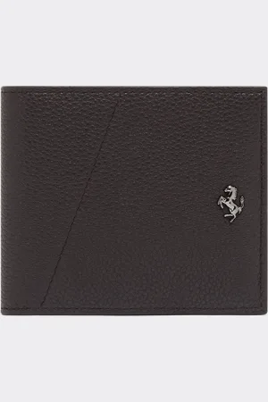FERRARI Cartera horizontal de piel granulada con caballo rampante