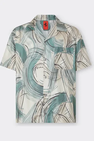 FERRARI Camisa de seda con estampado cepillado